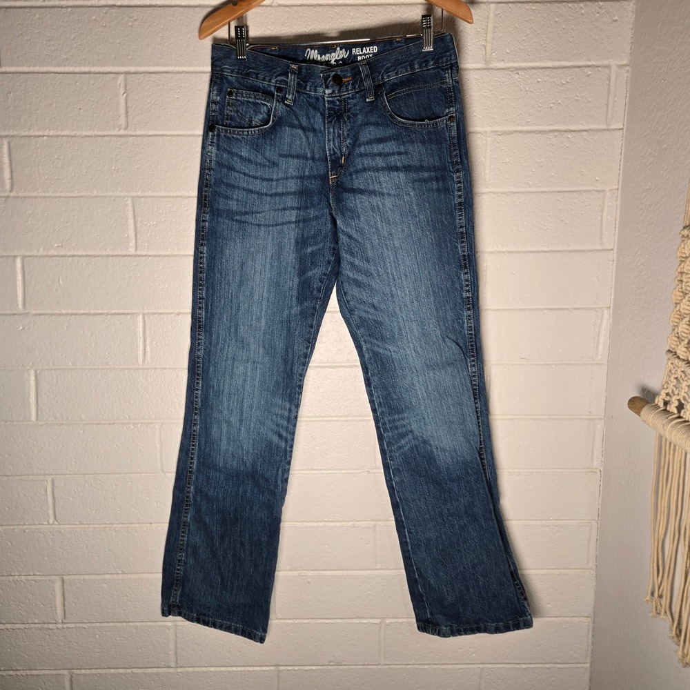 Wrangler Relaxed Boot Jeans Mens 31x32 Fade Western Cowboy Bootcut Rodeo